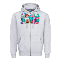 Heather Grey mermaid coffee cups Zipper Hoodie - Zillion Design Studio