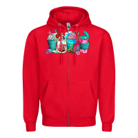 Red mermaid coffee cups Zipper Hoodie - Zillion Design Studio