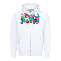 White mermaid coffee cups Zipper Hoodie - Zillion Design Studio