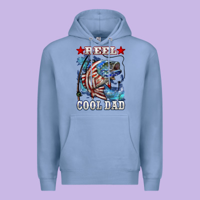 Reel Cool Dad Bass Premium Hoodie Designed By Lillyallendesigns