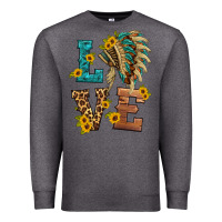 Charcoal Heather love indian headdress Premium Sweatshirt - HRA Design Shop