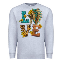 Heather Grey love indian headdress Premium Sweatshirt - HRA Design Shop