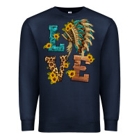 Navy love indian headdress Premium Sweatshirt - HRA Design Shop