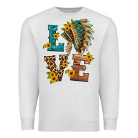 Oatmeal Heather love indian headdress Premium Sweatshirt - HRA Design Shop