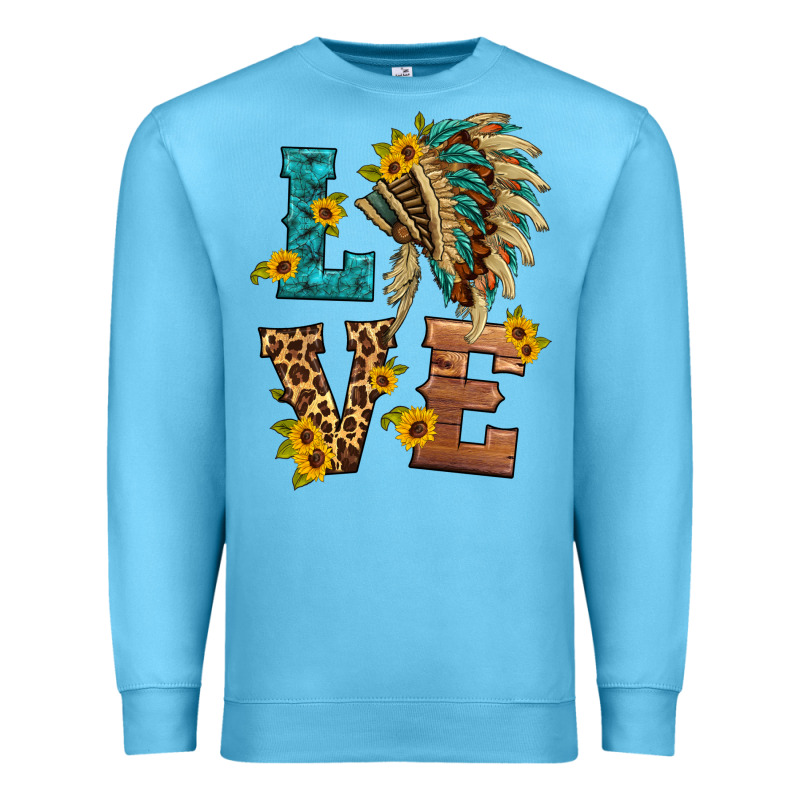Love Indian Headdress Premium Sweatshirt by HRA Design Shop | Teevron