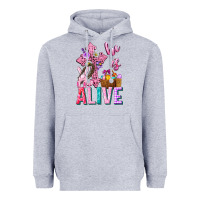 Heather Grey he is alive easter Heavyweight Hoodie - Neo Western