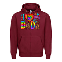 Burgundy i love my dads Zipper Hoodie - texasbilliewilder