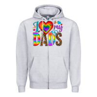 Heather Grey i love my dads Zipper Hoodie - texasbilliewilder