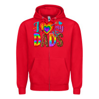 Red i love my dads Zipper Hoodie - texasbilliewilder