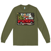 Army Green christmas truck Long Sleeve Tee - BarkalooDesign