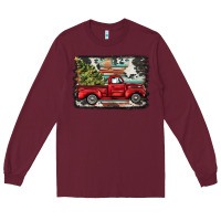 Burgundy christmas truck Long Sleeve Tee - BarkalooDesign