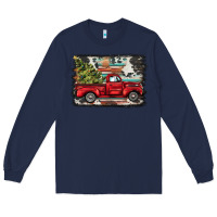 Navy christmas truck Long Sleeve Tee - BarkalooDesign