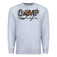 Heather Grey camp life Premium Sweatshirt - CowhideDigitalArt