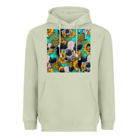 Matcha holstein cow seamless pattern Heavyweight Hoodie - HRA Design Shop