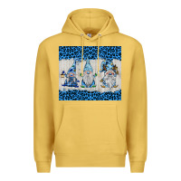 Antique Gold snowy christmas gnomes Premium Hoodie - BarkalooDesign