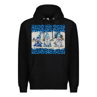 Black snowy christmas gnomes Premium Hoodie - BarkalooDesign