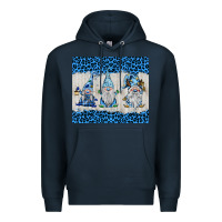 Navy snowy christmas gnomes Premium Hoodie - BarkalooDesign