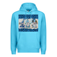 Ocean Blue snowy christmas gnomes Premium Hoodie - BarkalooDesign