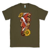 Army Green sport football  lightning bolt Classic Tee - texasbilliewilder