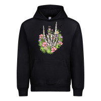 Black skeleton flowers Urban Hoodie - MaliasSmallBusiness