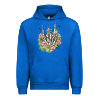 Cobalt skeleton flowers Urban Hoodie - MaliasSmallBusiness