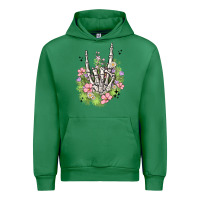 Emerald skeleton flowers Urban Hoodie - MaliasSmallBusiness