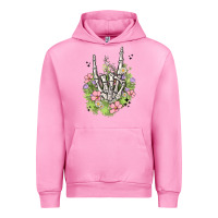 Fuchsia Pink skeleton flowers Urban Hoodie - MaliasSmallBusiness