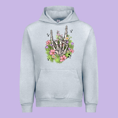 Skeleton Flowers Urban Hoodie Designed By Maliassmallbusiness