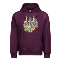 Mauve Wine skeleton flowers Urban Hoodie - MaliasSmallBusiness