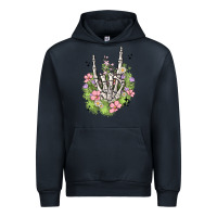 Navy skeleton flowers Urban Hoodie - MaliasSmallBusiness