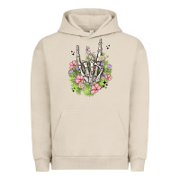 Pigment French Oak skeleton flowers Urban Hoodie - MaliasSmallBusiness