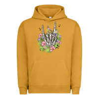 Pigment Peanut Butter skeleton flowers Urban Hoodie - MaliasSmallBusiness