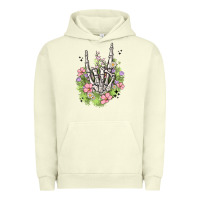 Pigment Pistachio skeleton flowers Urban Hoodie - MaliasSmallBusiness