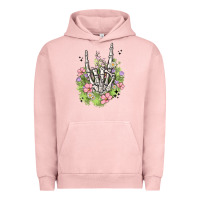 Pigment Salmon skeleton flowers Urban Hoodie - MaliasSmallBusiness