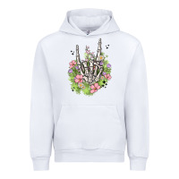 White skeleton flowers Urban Hoodie - MaliasSmallBusiness
