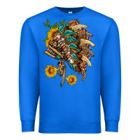 True Royal indian headdress with pattern and sunflowers Premium Sweatshirt - HRA Design Shop
