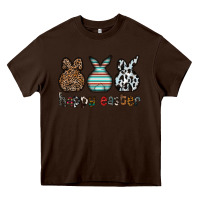 Chocolate Brown Happy Easter Heavy Core Tee - CowhideDigitalArt