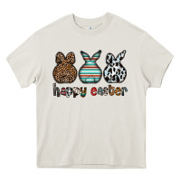 Cream Happy Easter Heavy Core Tee - CowhideDigitalArt