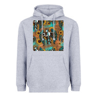 Heather Grey faith cross seamless pattern Heavyweight Hoodie - HRA Design Shop