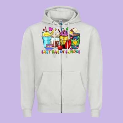 Zipper Hoodie last day of school coffee cups