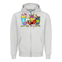 Dove Grey last day of school coffee cups Zipper Hoodie - Zillion Design Studio