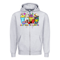 Heather Grey last day of school coffee cups Zipper Hoodie - Zillion Design Studio