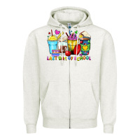 Oatmeal Heather last day of school coffee cups Zipper Hoodie - Zillion Design Studio