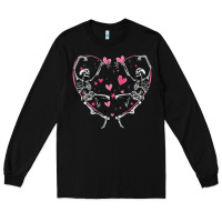 Black valentines day skeleton Long Sleeve Tee - MaliasSmallBusiness