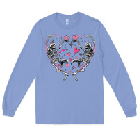 Colony Blue valentines day skeleton Long Sleeve Tee - MaliasSmallBusiness