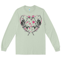Matcha valentines day skeleton Long Sleeve Tee - MaliasSmallBusiness