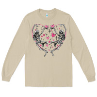 Mushroom valentines day skeleton Long Sleeve Tee - MaliasSmallBusiness