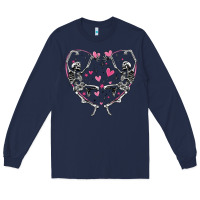 Navy valentines day skeleton Long Sleeve Tee - MaliasSmallBusiness