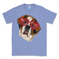 Colony Blue Saint bernard with love glasses Classic Tee - RanaPortraitStore