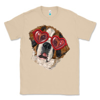 Mushroom Saint bernard with love glasses Classic Tee - RanaPortraitStore
